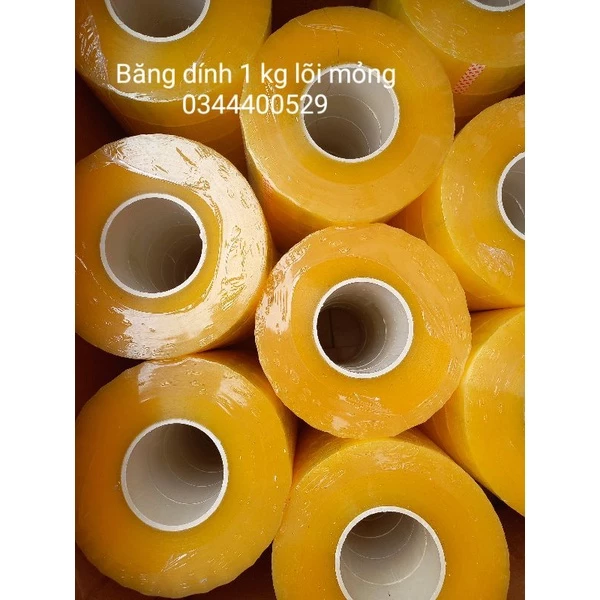 Băng dính 1kg trắng trong đóng hàng lõi siêu mỏng (1 cuộn)