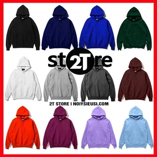 Áo Hoodie unisex 2T Store bst 24 màu sắc - Áo khoác nỉ chui đầu nón 2 lớp dày dặn chất lượng (Màu 1 đến 12)