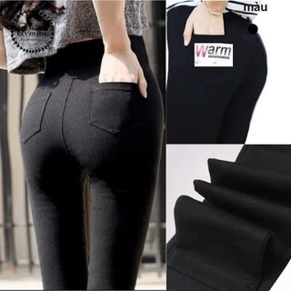 QUẦN LEGGING NỮ 4 TÚI SIÊU ĐẸP CO GIÃN 4 CHIỀU VẢI COTTON DÀY DẶN