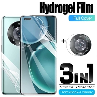 3in1 Front Back Hydrogel Film For Honor Magic4 Pro 5G honor Magic 4 Lite Ultimate 4Pro 4Lite 4Ultimate 5G Back Camera Protection Full Cover Screen Protector Film Not Tempered Glass