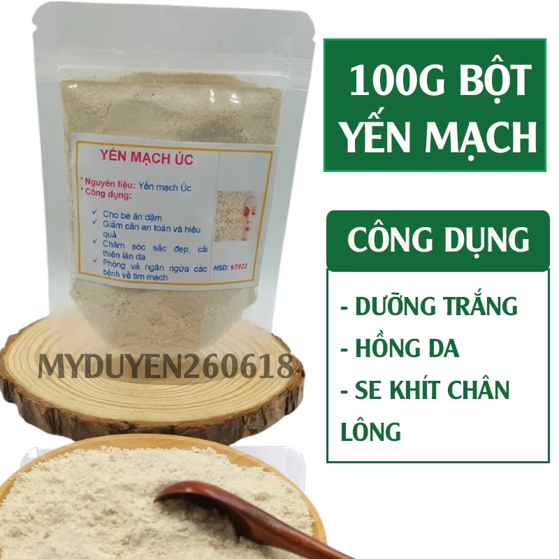 100g Bột Yến Mạch Úc nguyên chất 100% nấu ăn làm bánh đắp mặt -  mỹ phẩm handmade