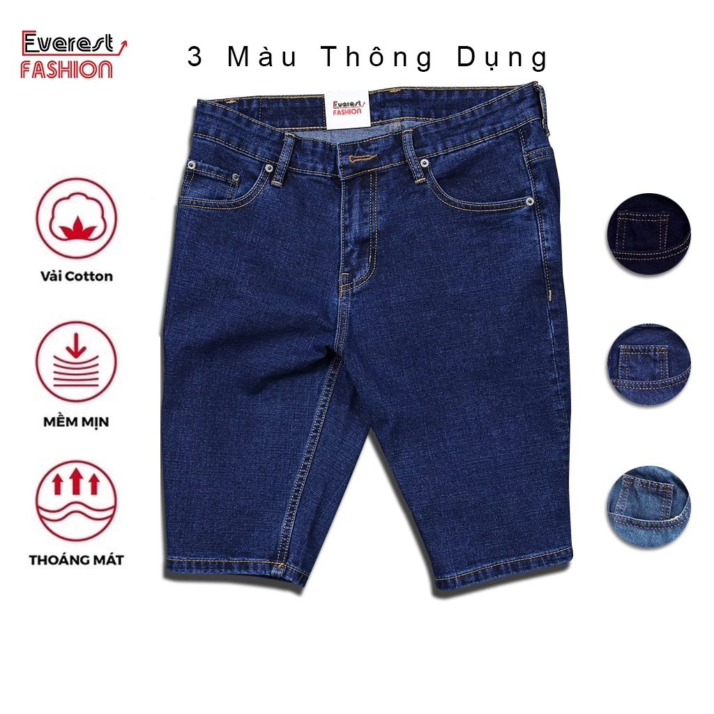 Quần Short Jean Nam Andromeda Phom Xuông Không Co Dãn Bền Màu Phù Hợp Nhiều Lứa Tuổi