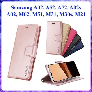 [Bao Xịn] Bao da dạng ví Samsung A32, A52, A52s, A72, A02s, A02, M02, M51, M31, M30s, M21 ngăn đựng thẻ ATM, hiệu Hanman