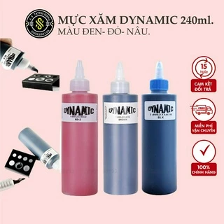 MỰC DYNAMIC 240ML [Tặng quà + Freeship] 💝 MÀU NÂU, ĐEN, ĐỎ - CHUYÊN TATTOO THẨM MỸ- CHẤT LƯỢNG.