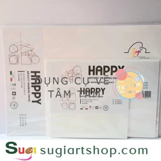 [ Sugi art shop ] [ TÂM TÂM ]-Giấy Vẽ Happy 200gsm/160gsm A5/A4/A3 Xấp 10 tờ -