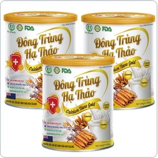 Sữa bột ĐÔNG TRÙNG HẠ THẢO Calcicum Nano Gold_Giúp tăng cường sức đề kháng, nâng cao miễn dịch_Hộp 400g