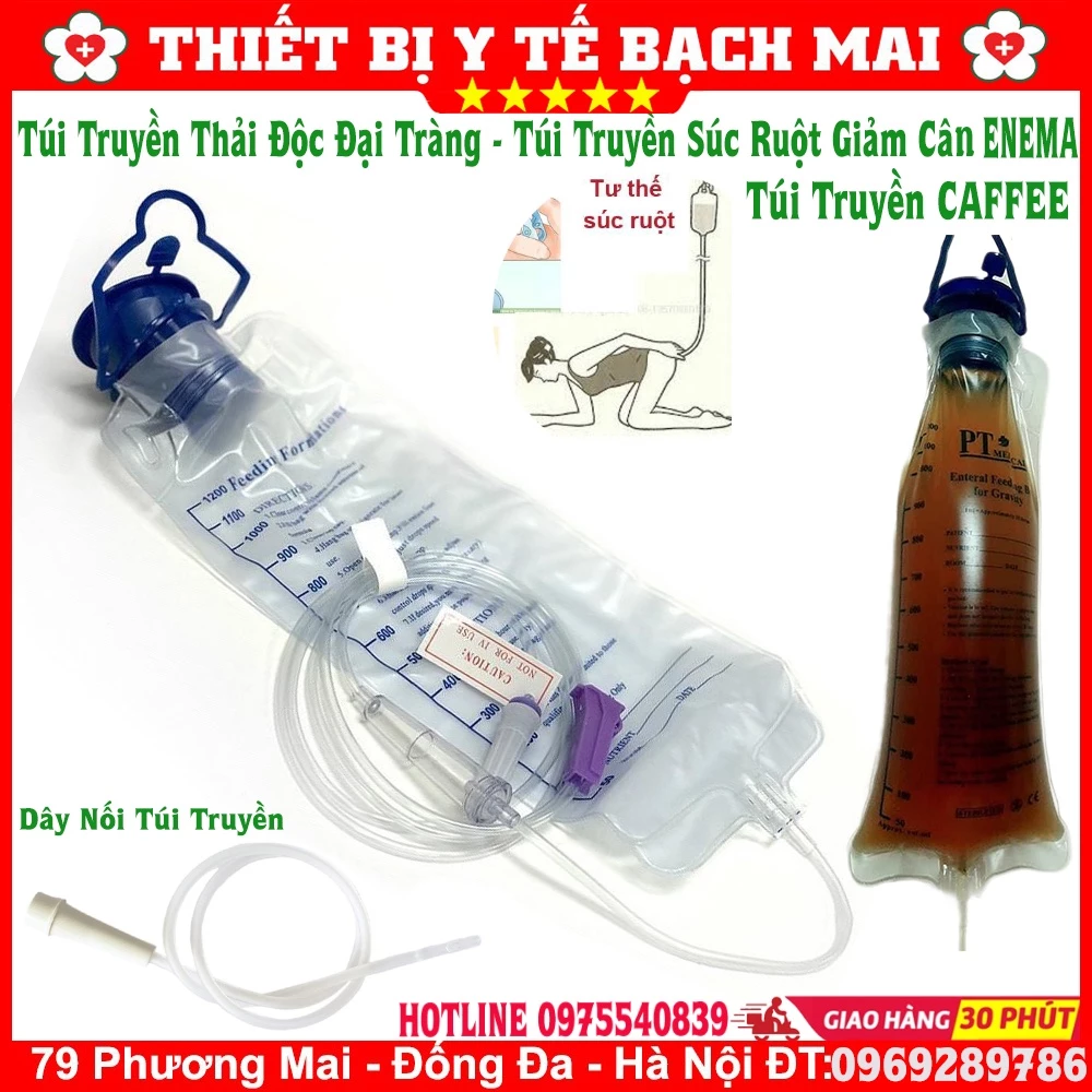 Túi Cho Ăn - Túi Truyền Súc Ruột Enema Thải Độc Đại Tràng Bằng Cafe 1200ml