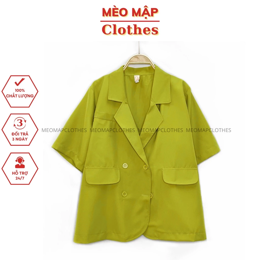 Áo blazer nữ tay ngắn basic bigsize vải boil mềm mịn