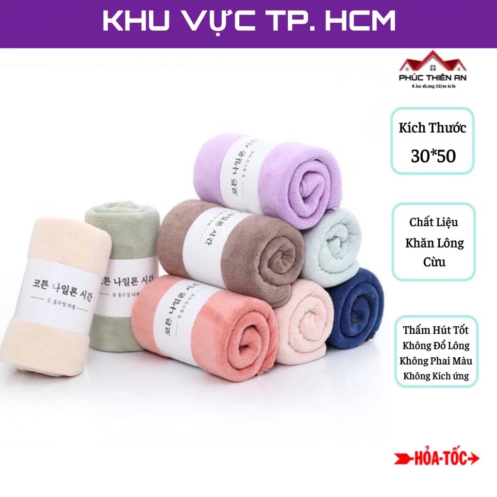 Khăn mặt lông cừu Hàn Quốc - Mềm mịn, thấm hút