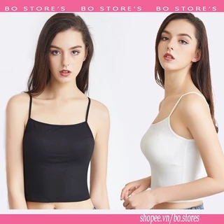 Áo hai dây chất liệu cotton 100% ôm sát mặc bên trong freesize