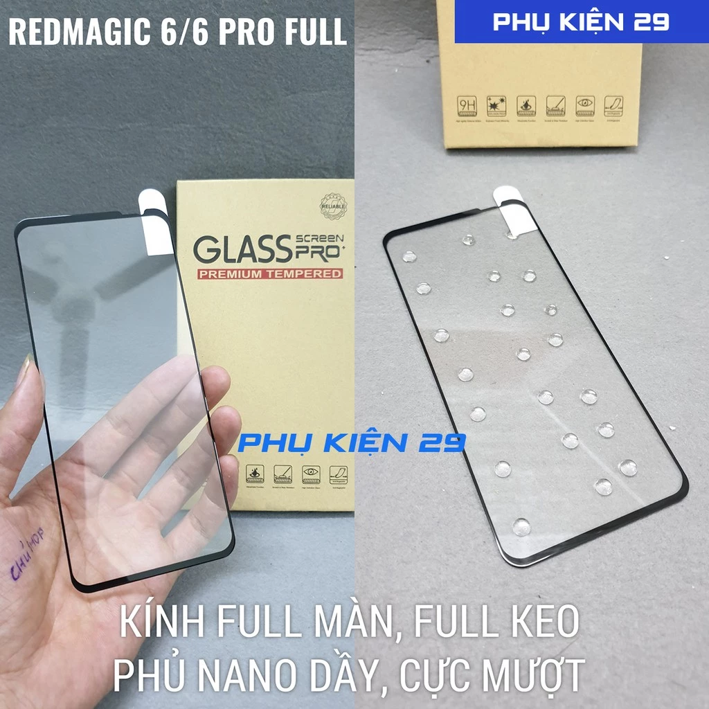 [ZTE RedMagic/Red Magic 6/ 6S Pro/ 6R] Kính cường lực FULL màn FULL keo 5D Glass Pro+ 9H