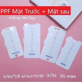 (iPhone 6 đến 12 Pro max)_Miếng dán dẻo PPF nhám AG chống Vân tay mặt trước, mặt sau bao vệ máy siêu tốt