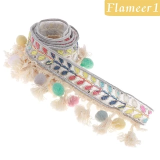 [Flameer1] Pompom Fringe Boho Ruy Băng DIY May Ren Trang Trí Tiệc Tại Nhà