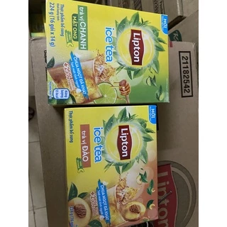 Lipton Trà Hòa Tan Vị Chanh /  đào Mật Ong 16 Gói x 14g