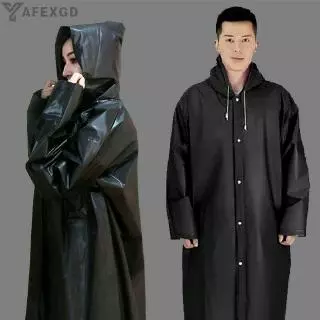 Áo mưa bằng PVC chống thấm nước tay dài có nút cài dành cho unisex