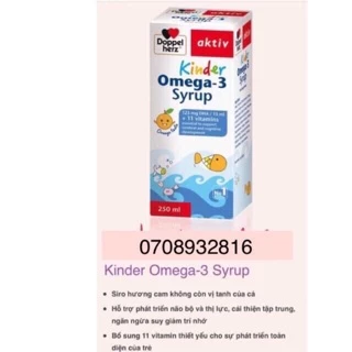 Omega3 syrup 250ml (hàng chính hãng công ty) (kinder omega 3 syrup Doppel herz )(made in đức)