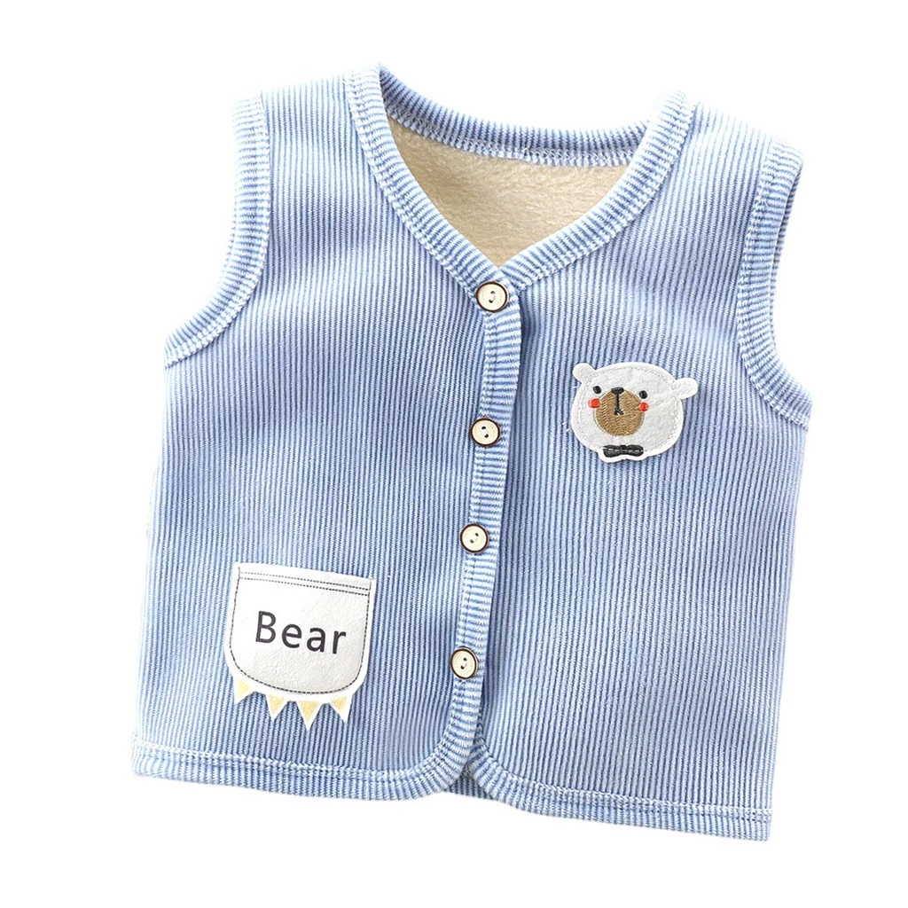 [ZY]60-120 Áo khoác cardigan sát nách phối nhung giữ ấm thời trang thu đông cho bé trai/bé gái mặc ngoài trời kích thước