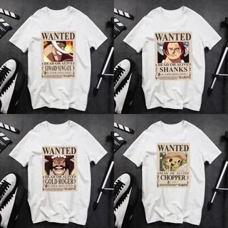 BST ÁO THUN ONE PIECE TRUY NÃ BĂNG MŨ RƠM SIÊU ĐỘC | ÁO LUFFY ONE PIECE WANTED TSHIRT OP18