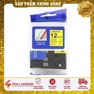 Băng nhãn Brother Nhãn in Hze-631 ( Tze-631, Tz2-631), 12mm*8m, chữ đen nền vàng, Black on Yellow