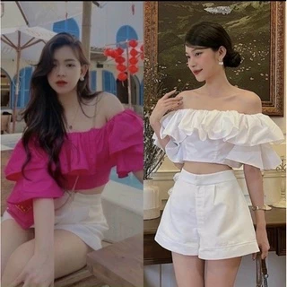 (ảnh thật) Áo Bẹt Vai Hồng Sen Đen Clothing Form Chuẩn Siêu Đẹp Tôn Dáng Màu Hot Trend nhiều màu Ch/ng8677