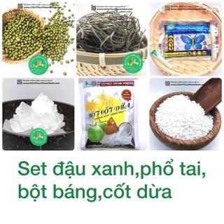 Set nguyên liệu nấu chè đậu xanh phổ tai bột báng cốt dừa