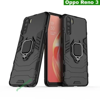 Ốp lưng Oppo Reno 3 Iron Man Iring chống sốc cao cấp giá đỡ xem phim