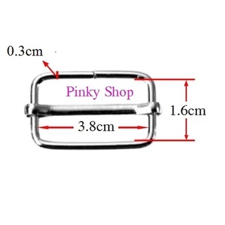 [Rẻ vô địch] Khoen tăng giảm chữ nhật 4cm màu bạc tăng giảm dây đeo túi xách balô Pinky Shop