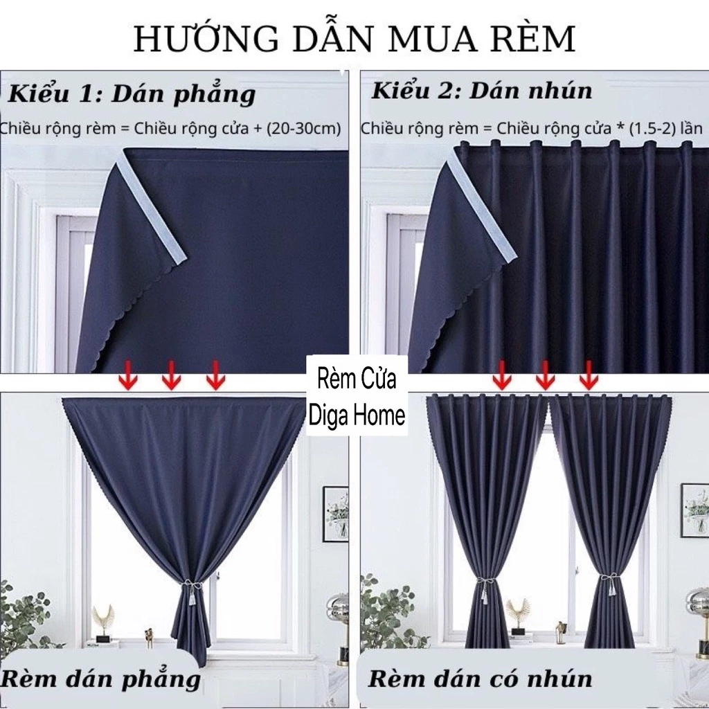 Rèm Dán Chống Nắng-Ánh Sáng,Trang Trí-Không Cần Khoan Vô Cùng Tiện Lợi-Nhiều Màu,Nhiều Kích