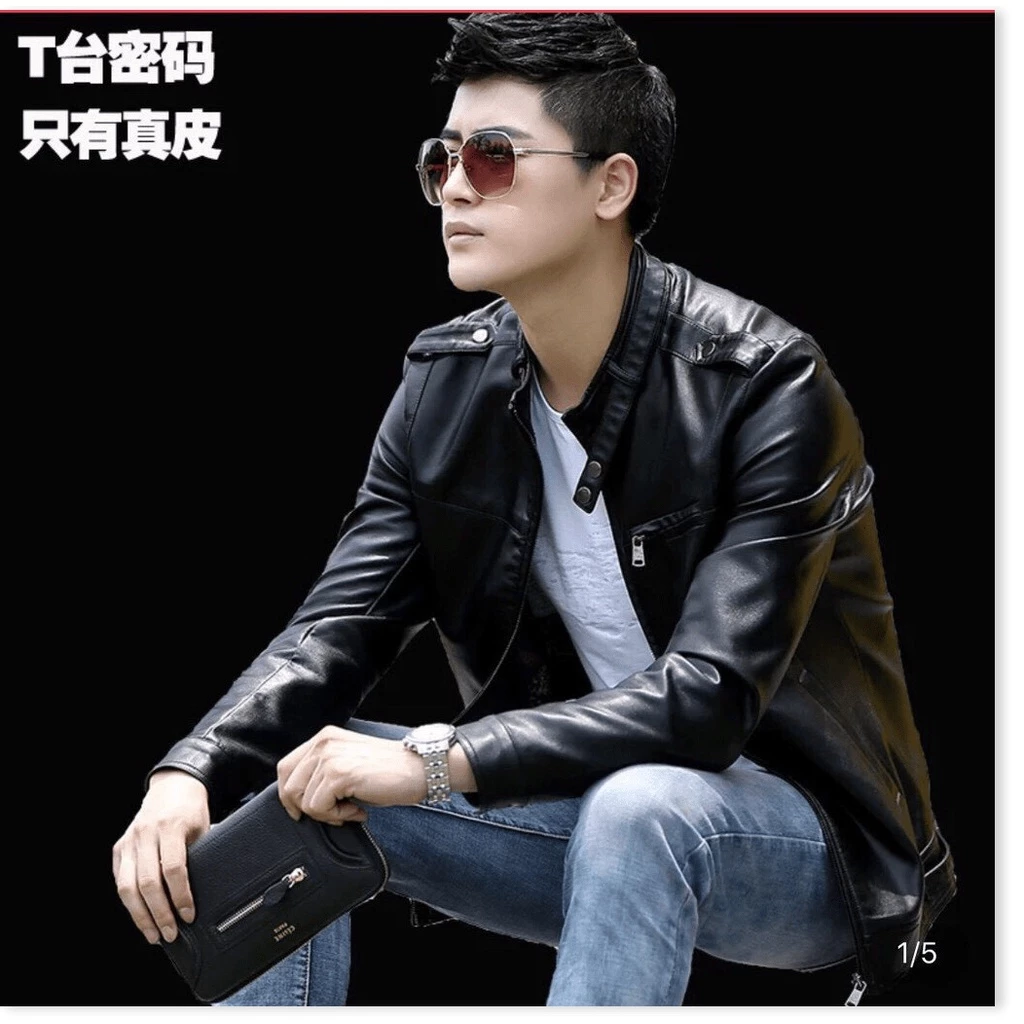 Áo khoác da nam dây kéo đồng da xịn KHÔNG BONG TRÓC hàng xịn cao cấp nhất 2021 THỜI TRANG LANA FASHION
