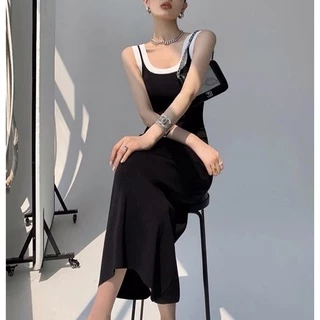 Đầm midi body,viền trắng cá tính.