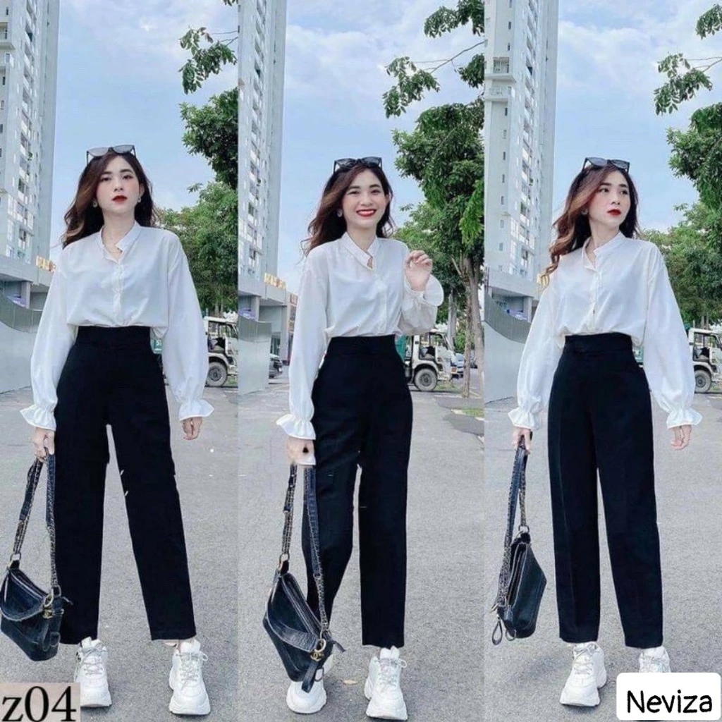 Quần baggy nữ, quần tây công sở cạp cao hàng đẹp QN608