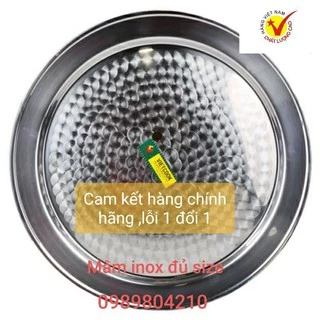 Mâm inox tròn ,mâm tròn inox ,mâm cơm inox ,mâm vánh size 52,56 (KHÔNG RỈ CHÍNH HÃNG VIETCOOK MADE VN)