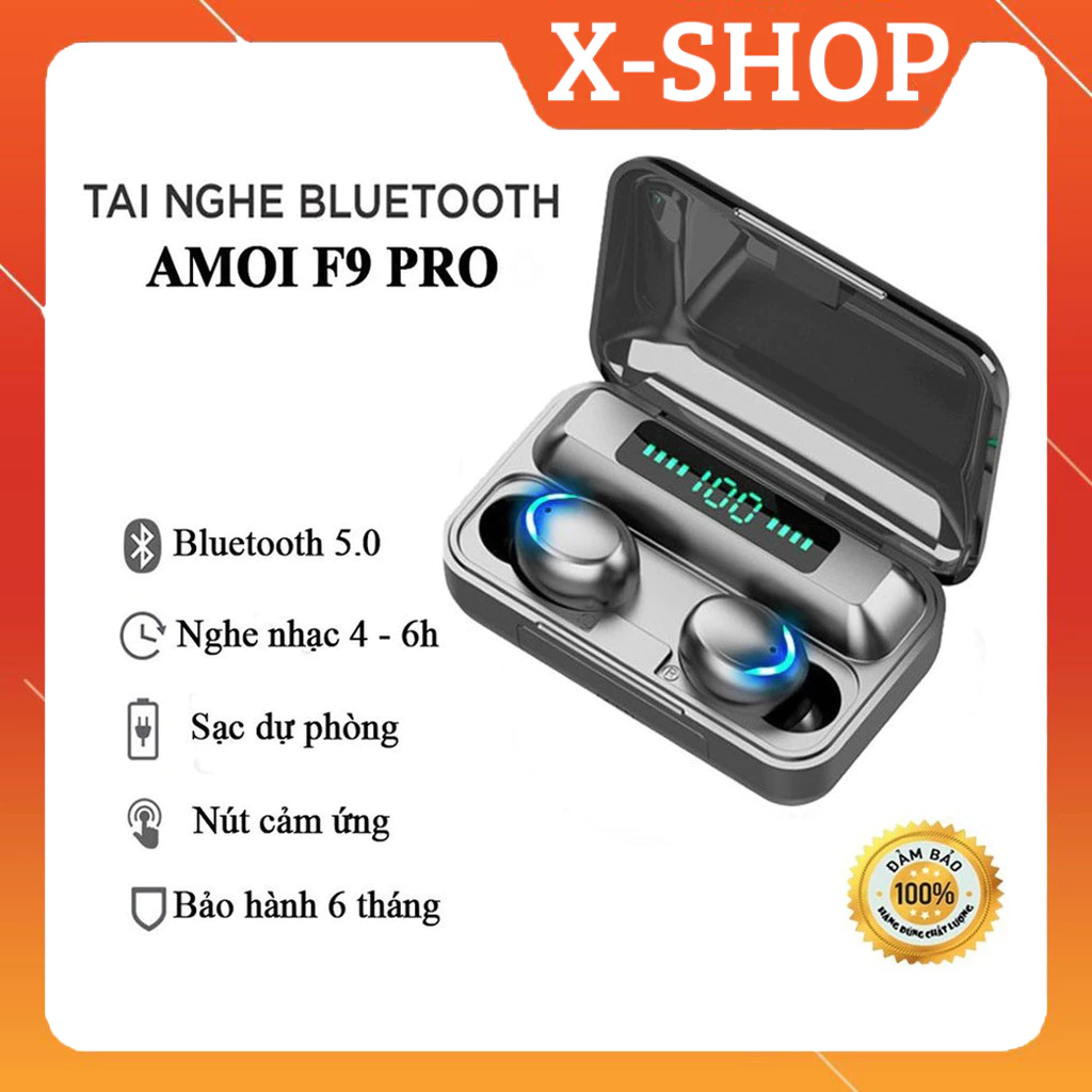 [Full Box] Tai nghe Bluetooth True Wireless 5.0 AMOI F9 PRO - Bản cảm ứng