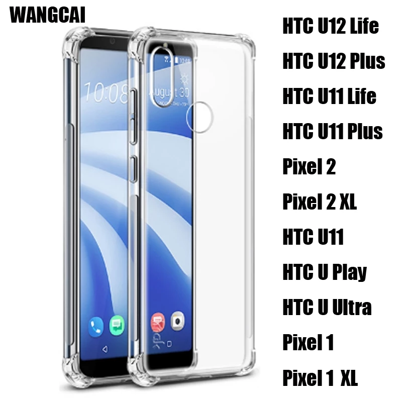 Ốp điện thoại kiểu trong suốt cho HTC U12 U11 Life Desire 12S 12 U11 Plus U Ultra 10Pro One A9s One M10 Pixel 2 XL