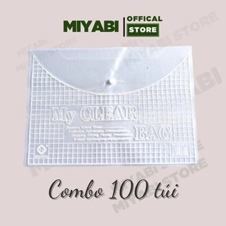 Combo 100 bìa đựng tài liệu văn phòng phẩm giá sỉ khổ F4 trong suốt - Túi đựng tài liệu trung to - MIYABI Store