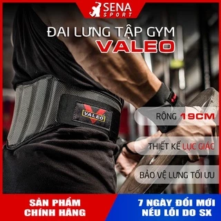 Đai Lưng Tập Gym Valeo Thiết Kế Lục Giác rộng 19cm bảo vệ lưng tối ưu