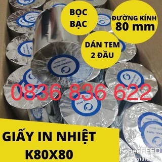 Giấy in nhiệt, giấy in hóa đơn, giấy in bill khổ 80x80mm cuộn giấy lớn, giấy Ocha