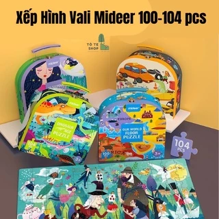 Vali Xếp Hình Mideer Nhiều chủ đề 100 miếng, Puzzle Mideer cho bé 3+, Ghép hình Vali Mideer