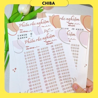 COMBO 30 Phiếu Đánh Trắc Nghiệm Answer Sheet màu hiện đại, in sẵn tên miễn phí - Chị Ba House