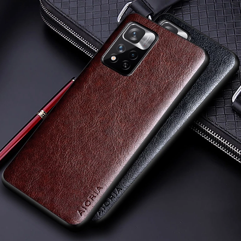 Ốp Da PU Sang Trọng Cho Xiaomi Redmi note 11 5G Với Business Thiết Kế Màu Trơn Vỏ Điện Thoại Cho Redmi note 11 pro plus 5G case funda