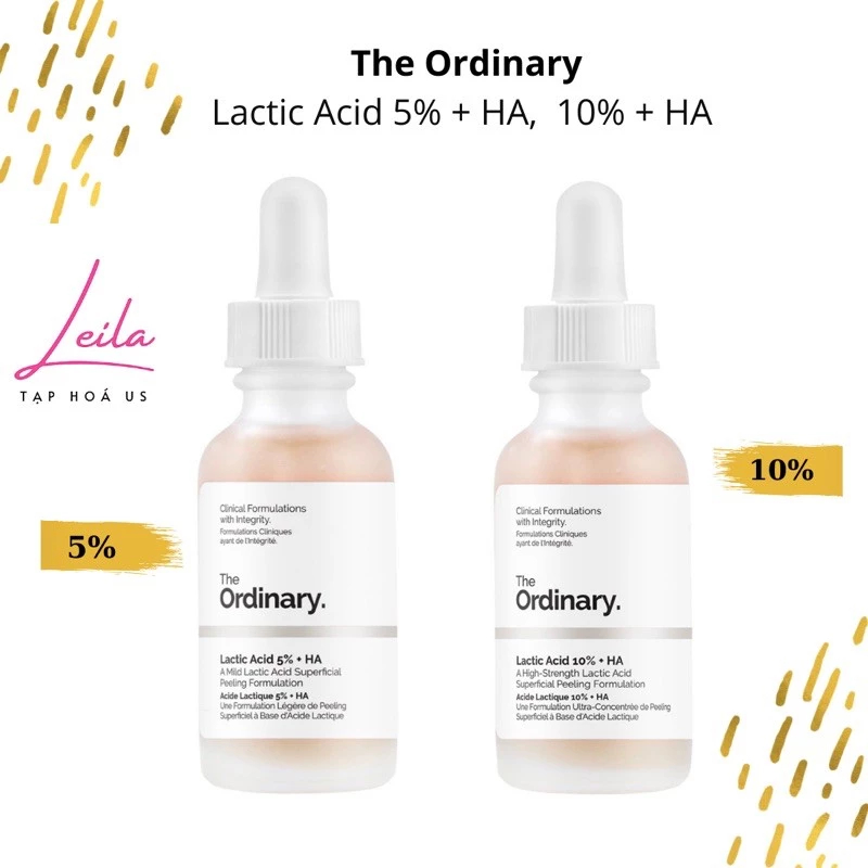 [Bill US] Serum tẩy tế bào chết Lactic Acid 5% + HA và 10% + HA - The Ordinary