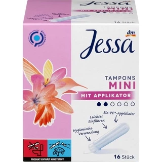 Tampon Jessa có cần đẩy, băng vệ sinh dạng nút Đức, có tách lẻ