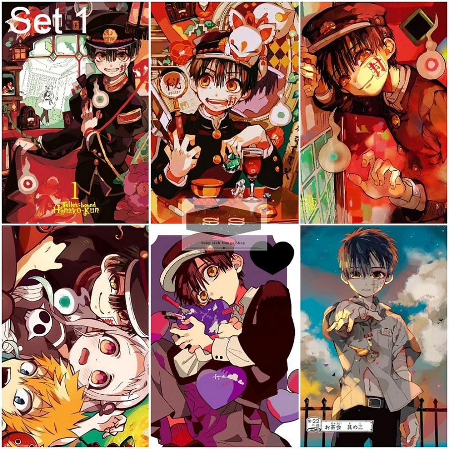 Bộ 6 Áp phích - Poster Anime Jibaku Shounen Hanako-kun - Hanako kun (bóc dán) - A3, A4, A5