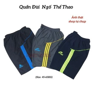 Quần Đùi Nam Mặc Nhà❤️ Quần Short Nam, Đùi Ngố Nam Thể Thao Vải Dù Gió Phối 3 Sọc