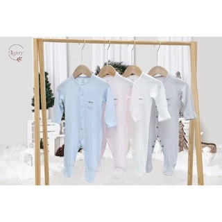 Bộ Bodysuit Liền Tất Luxry Vải Sợi Tre vân đơn sắc Thoáng Mát, Mềm Mịn Dành Cho Bé từ 0 đến 12 tháng