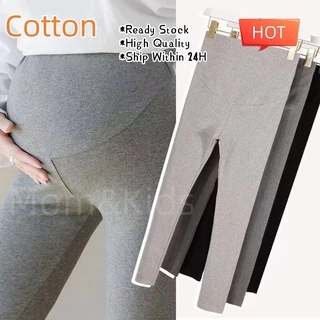 Mom&Kids Ready Stock Quần Legging Dài Lưng Cao Co Giãn Mềm Mại Có Thể Điều Chỉnh Cho Mẹ Bầu