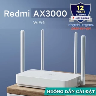 Bộ phát Wifi Router Xiaomi Redmi AX1800 - AX3000 băng tần kép - Wifi 6 3000Mbps - hỗ trợ Mesh - kết nối 128 thiết bị