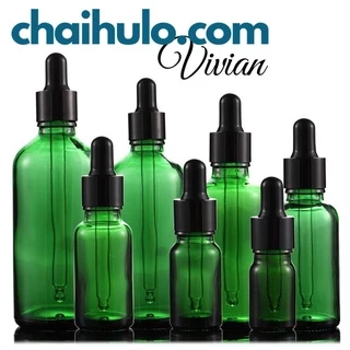 5ml - 10ml Lọ Chiết Mỹ Phẩm Lọ Chiết Serum Mini Chai Lọ Thủy Tinh Đựng Tinh Dầu Màu Xanh lá Nắp Bóp Đen/Vàng Nhỏ Giọt