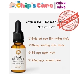 Vitamin D3k2 D3 K2 MK7 Sunday Natural của Đức