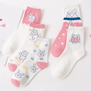 Vớ cotton cổ cao nữ hình thỏ dễ thương cute - SONO79